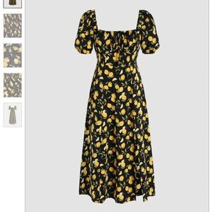NWT Cider Lemon Split Shirred Knotted Midi Dress XS